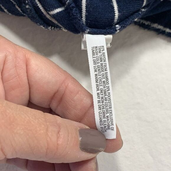 Soma WKND Women's Blue White Stripe Bamboo Blend Terry Soft Shorts Pockets M - Picture 7 of 8